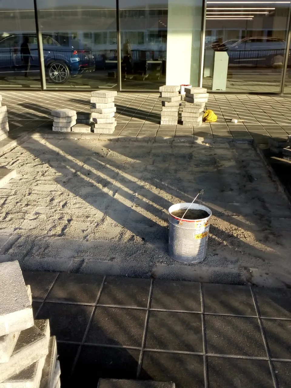 Audi service centre interlock paving rectification before